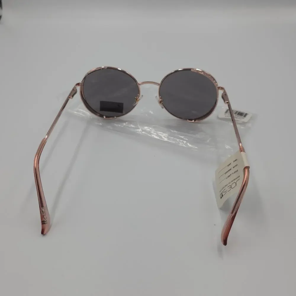 Joe's Jeans Round Studded Sunglasses in Rose Gold